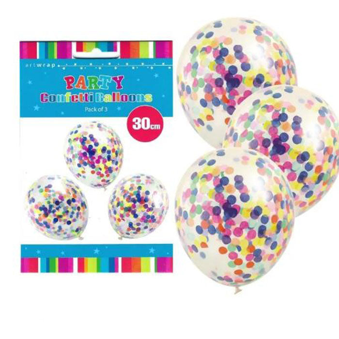 Confetti Balloons 30cm- 3pk