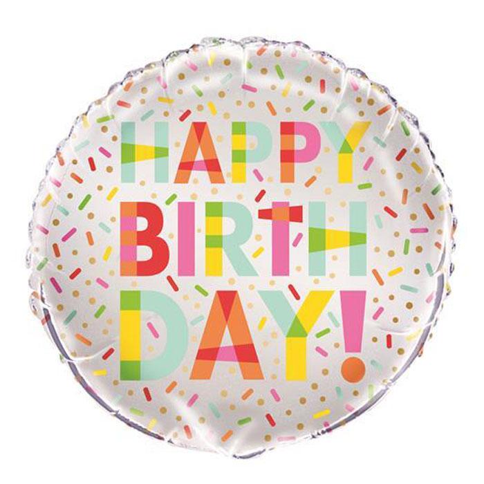 Sprinkle Happy Birthday | 18" Foil Balloon