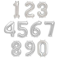 Air Filled Foil | 35cm | Silver Numbers
