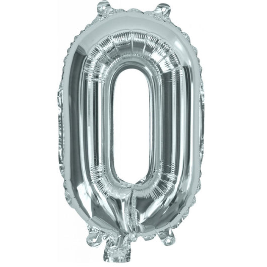 Air Filled Foil 0 Balloon Silver 35cm | The French Kitchen Castle Hill