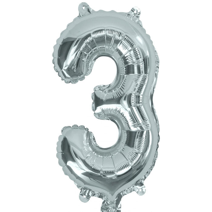 Air Filled Foil 3 Balloon Silver 35cm | The French Kitchen Castle Hill