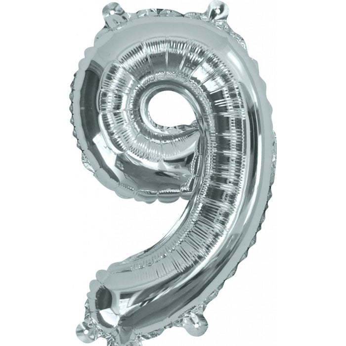 Air Filled Foil 9 Balloon Silver 35cm | The French Kitchen Castle Hill