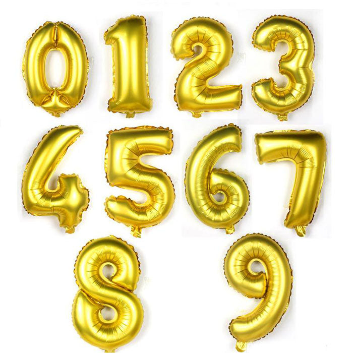 Air Filled Foil | 35cm | Gold Numbers