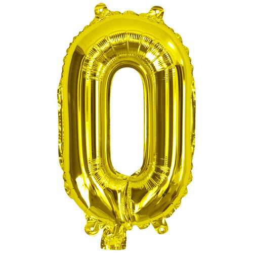 Air Filled Foil 0 Balloon Gold 35cm | The French Kitchen Castle Hill