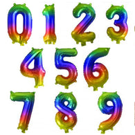 Air Filled Foil Number Balloons Rainbow 35cm | The French Kitchen Castle Hill