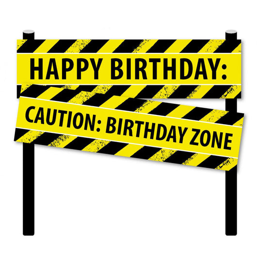 Caution Birthday Zone | Cake Topper
