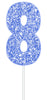 Blue Glitter Numbers | Paper Cake Toppers | 0-9