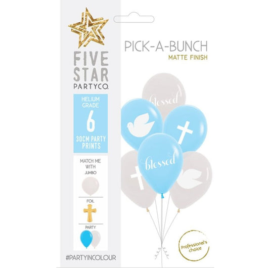 6 pack holy latex balloons 30cm | pink or blue