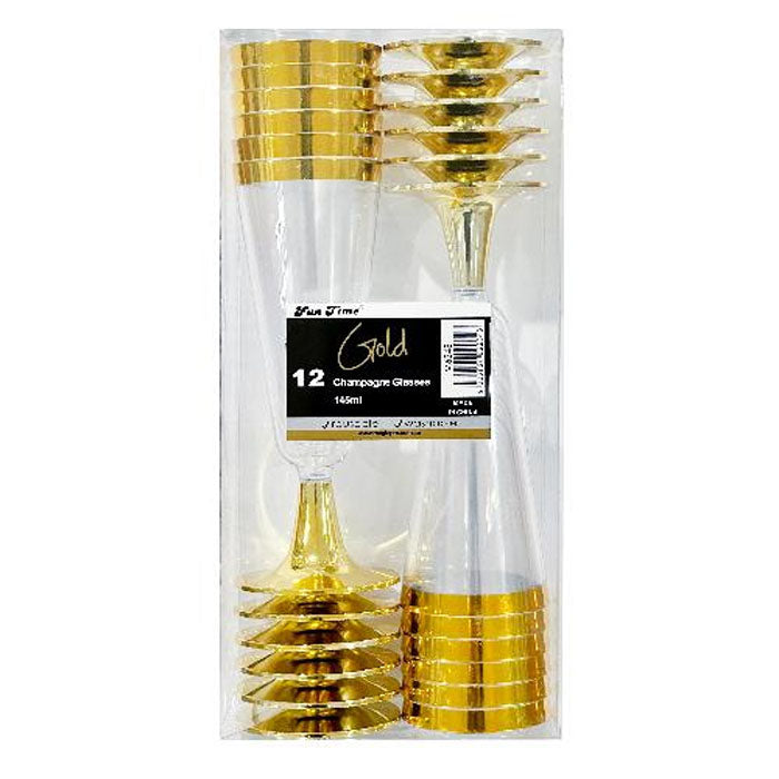 Gold Champagne Glasses | 12pk