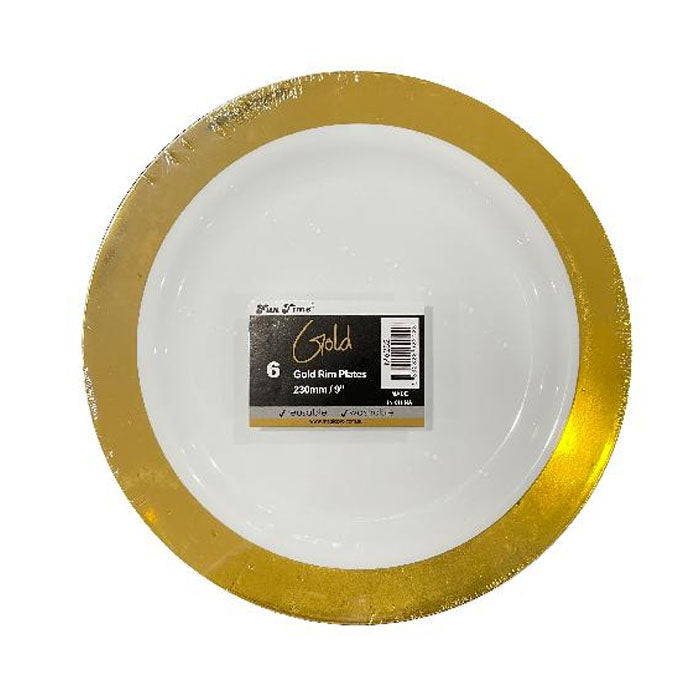 Gold Reusable Plates | 9" Round