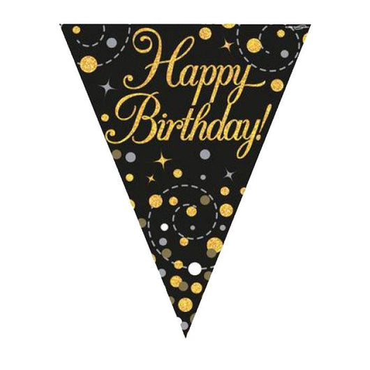 Holographic Party Bunting | Black & Gold