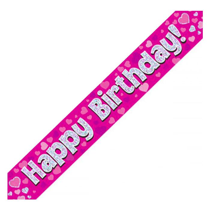 Holographic Party Banners | Pink