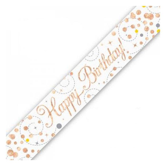 Holographic Party Banners | Rose Gold & White