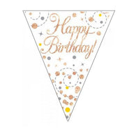 Holographic Party Bunting | Rose Gold & White