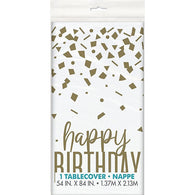 Confetti Gold Birthday Table cover | White & Gold