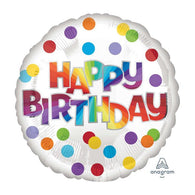 Happy Birthday Rainbow Dots | Foil Balloon