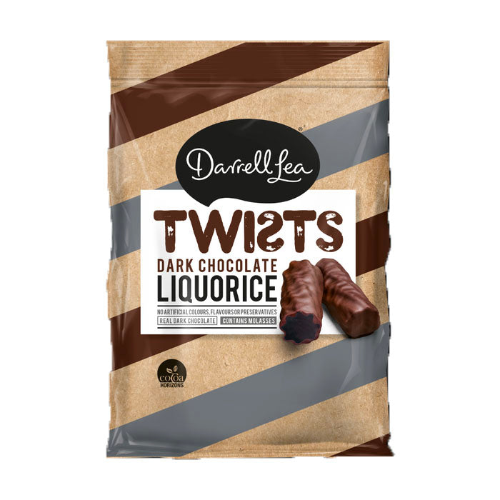 Darrell Lea Dark Chocolate Liquorice Twists 200g
