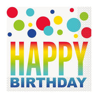 Rainbow Dots Happy Birthday Lunch Napkins