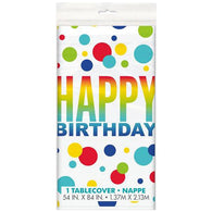 Rainbow Dots Happy Birthday | Table Cover