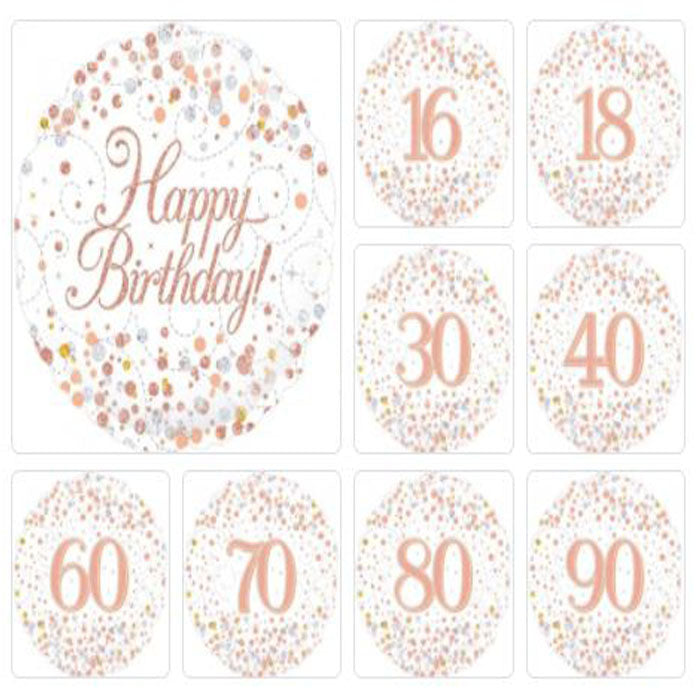 Rose Gold Birthday Foils