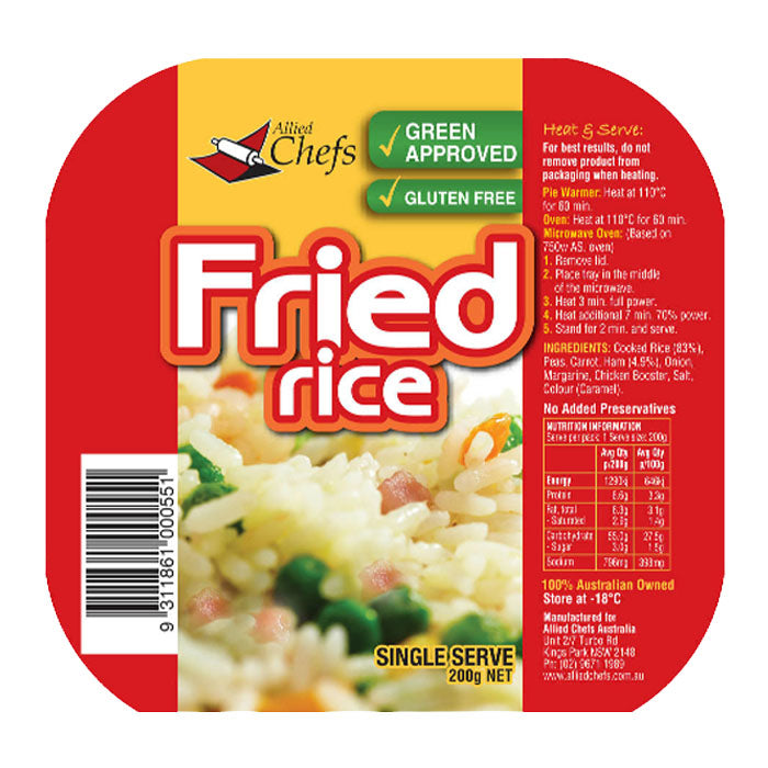 Allied Chefs, Gluten Free Traditional Fried Rice 200g