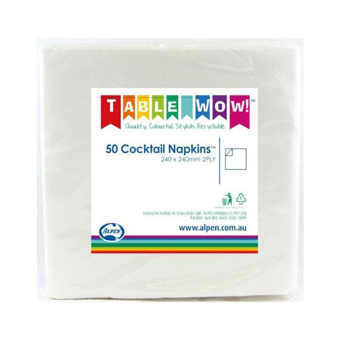 Alpen Quality 2ply 50pk Cocktail Napkins | The French Kitchen Castle Hill 