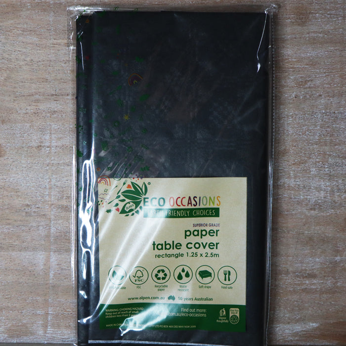 ECO Occasions table cloth | Black kraft paper table cover | The French Kitchen Castle Hill