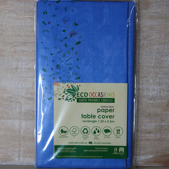 ECO Occasions table cloth | Royal Blue kraft paper table cover | The French Kitchen Castle Hill