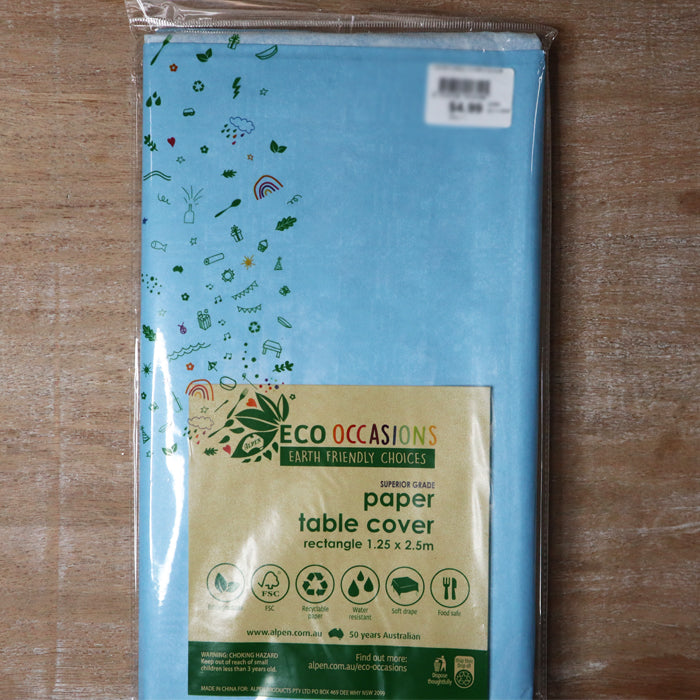 ECO Occasions table cloth | Blue kraft paper table cover | The French Kitchen Castle Hill