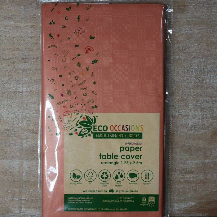 ECO Occasions table cloth | Red kraft paper table cover | The French Kitchen Castle Hill