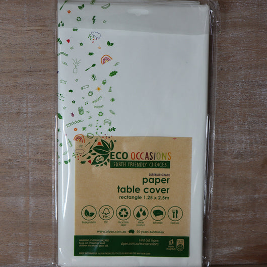 ECO Occasions table cloth | White kraft paper table cover | The French Kitchen Castle Hill