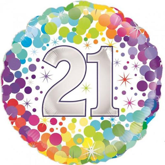 Colour Confetti 21 Foil Balloon 18" | Oaktree | The French Kitchen Castle Hill  
