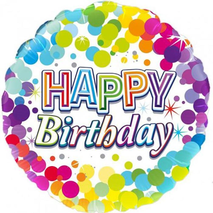 Colour Confetti Happy Birthday 18" Foil Balloon | Oaktree | The French Kitchen Castle Hill  