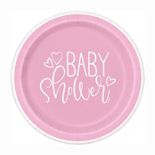 Baby Shower Paper Lunch Plates | Pink