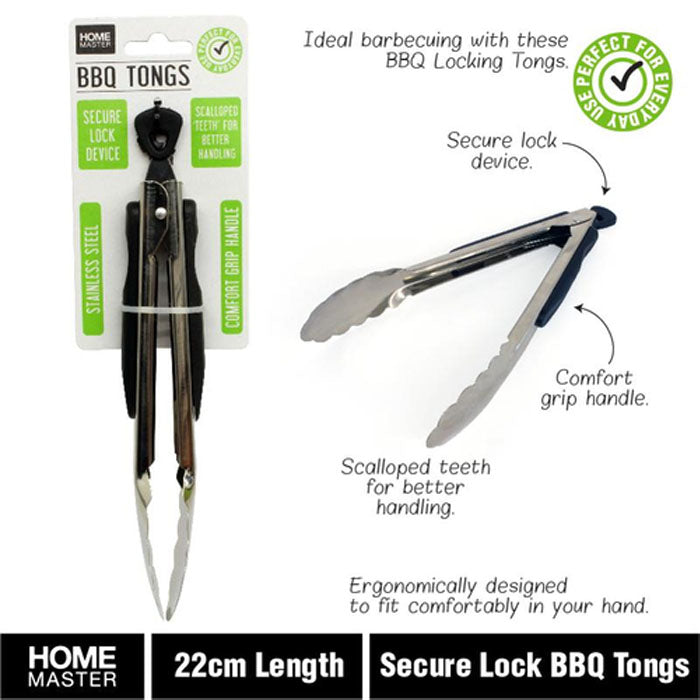 Stainless Steel BBQ Tongs | 22cm