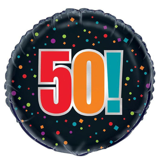 50th Birthday Black Foil Balloon