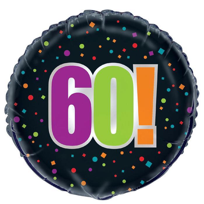 60th Birthday Black Foil Balloon