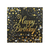 Sparkling Fizz Birthday Napkins | Gold & Black