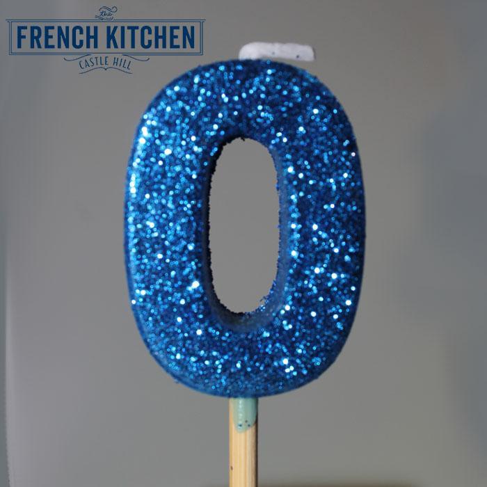 Blue Glitter Candle