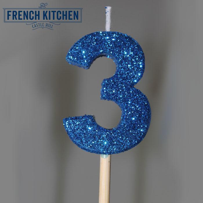 Blue Glitter Candle