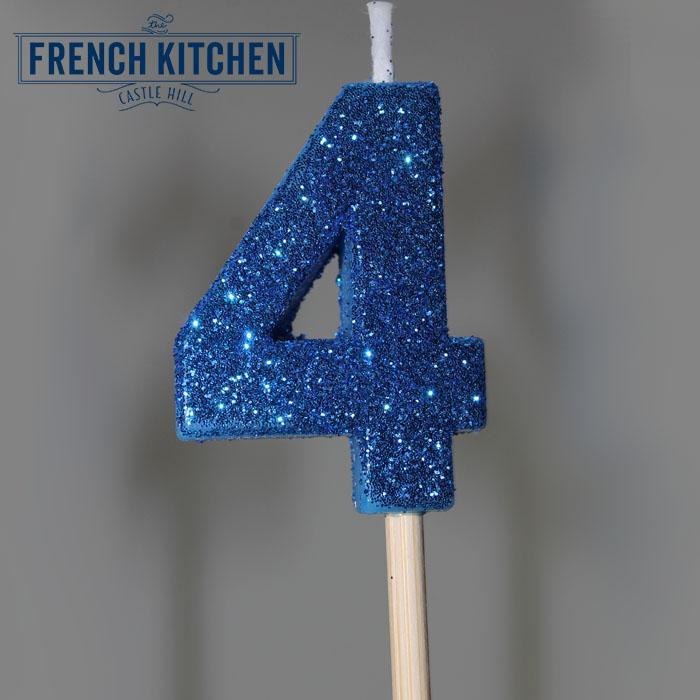 Blue Glitter Candle