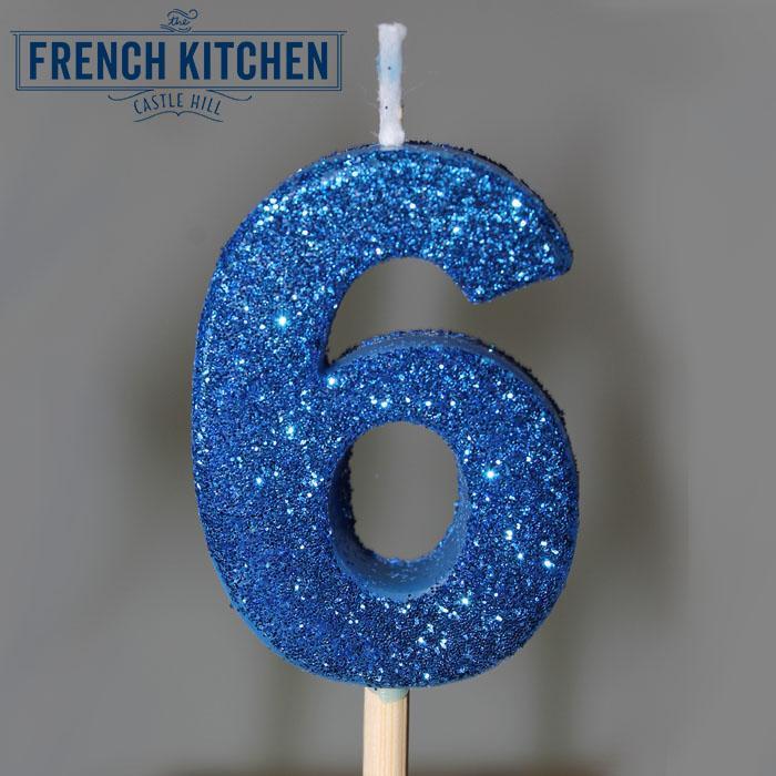 Blue Glitter Candle