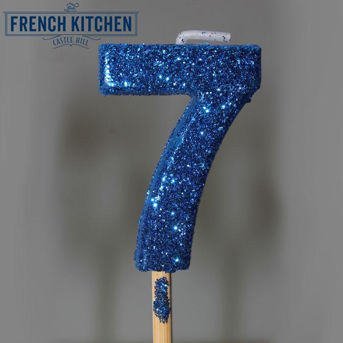 Blue Glitter Candle