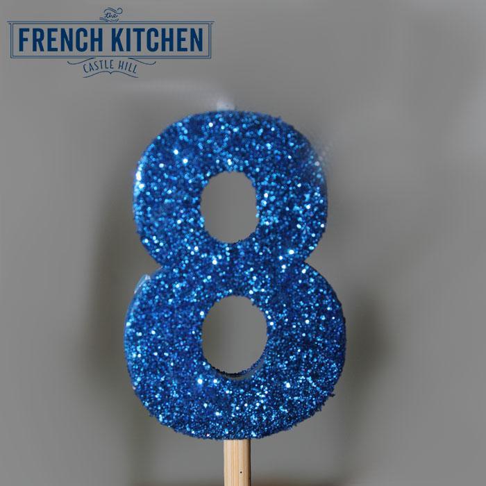 Blue Glitter Candle