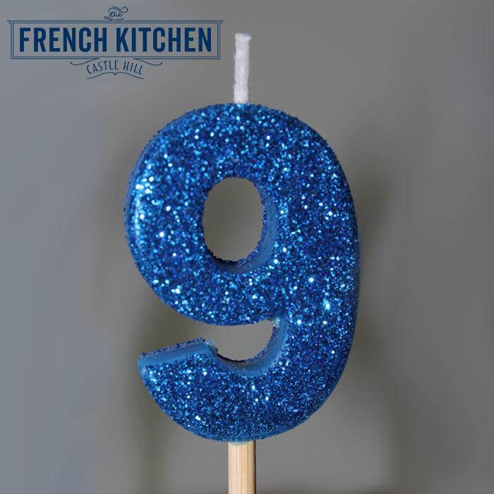 Blue Glitter Candle