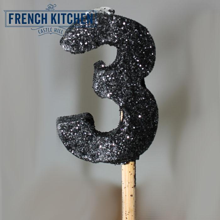 Black Glitter Candle
