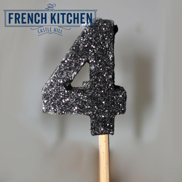 Black Glitter Candle