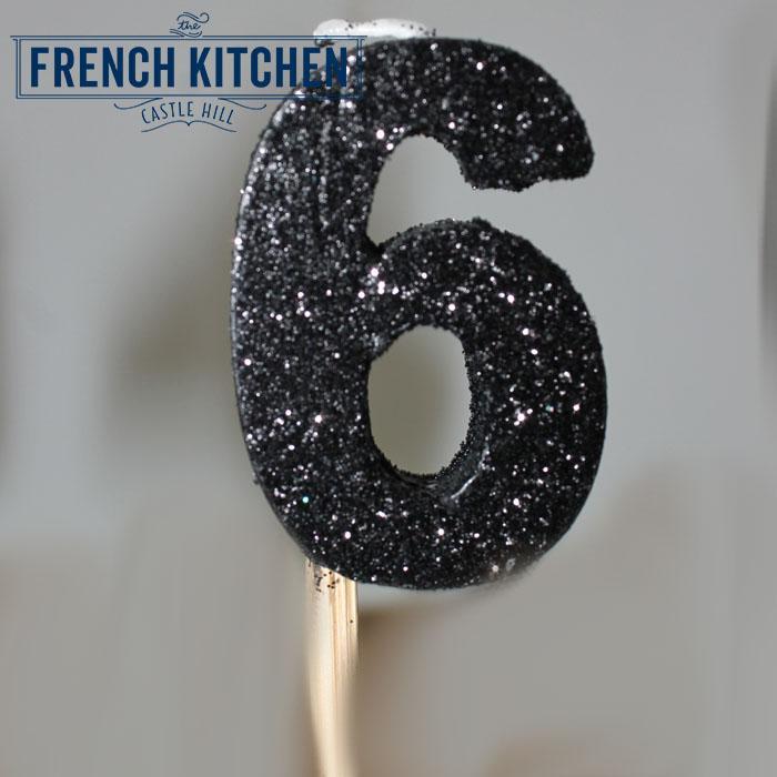 Black Glitter Candle