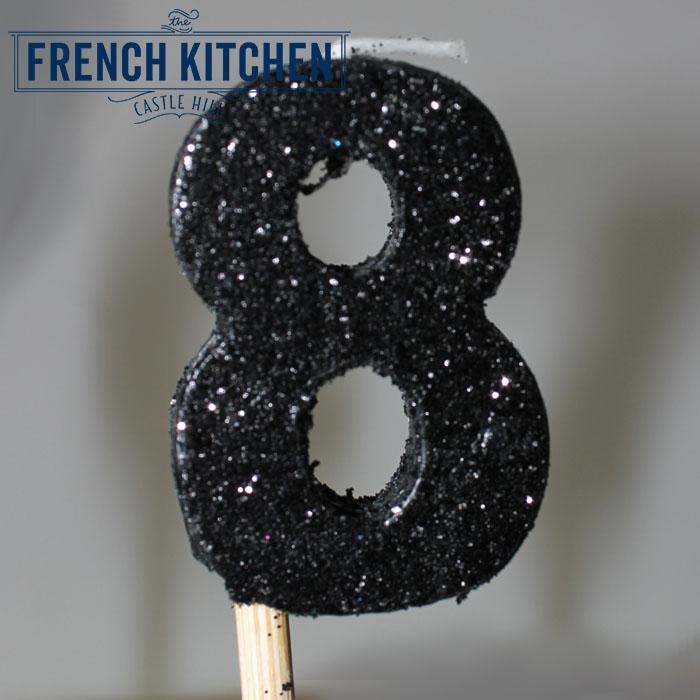 Black Glitter Candle