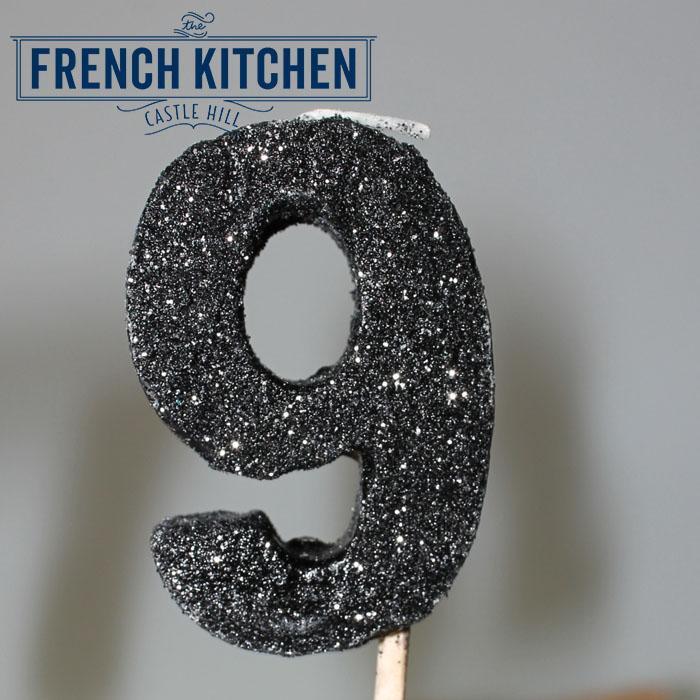 Black Glitter Candle